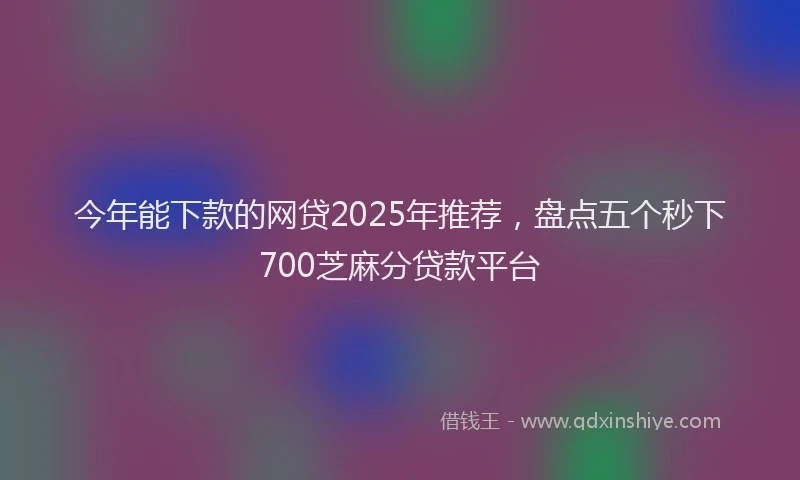 今年能下款的网贷2025年推荐，盘点五个秒下700芝麻分贷款平台