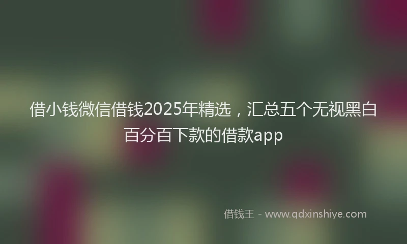 借小钱微信借钱2025年精选，汇总五个无视黑白百分百下款的借款app