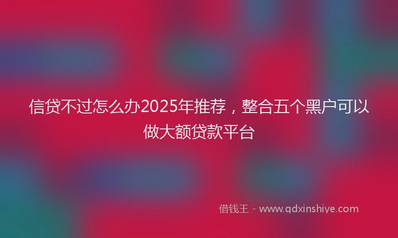 信贷不过怎么办2025年推荐，整合五个黑户可以做大额贷款平台