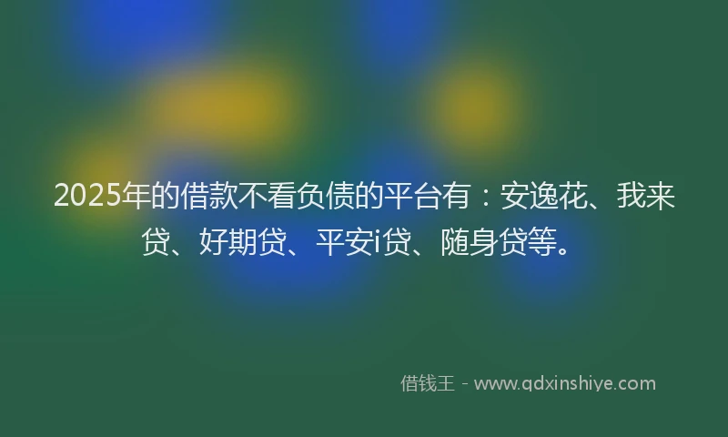 2025年的借款不看负债的平台有：安逸花、我来贷、好期贷、平安i贷、随身贷等。