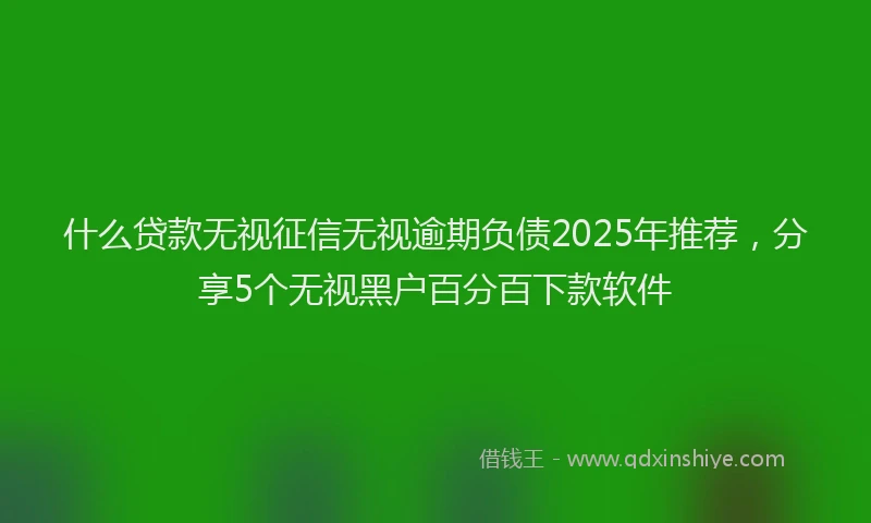 什么贷款无视征信无视逾期负债2025年推荐，分享5个无视黑户百分百下款软件