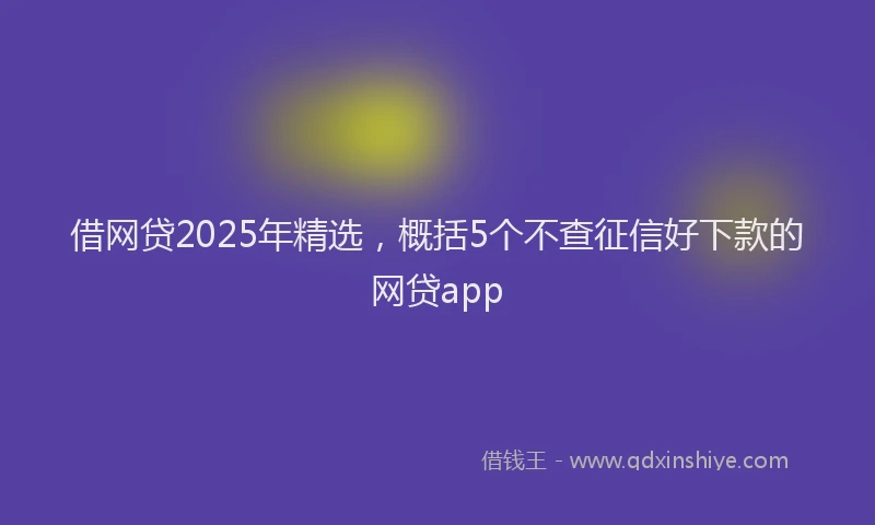 借网贷2025年精选，概括5个不查征信好下款的网贷app