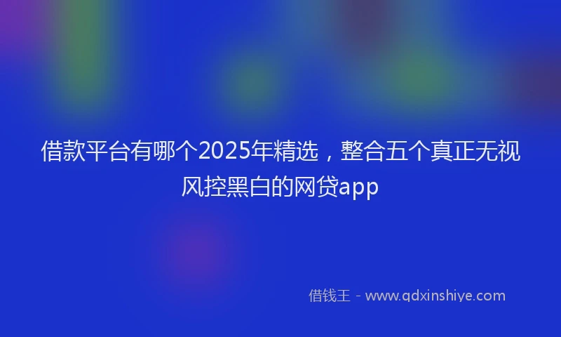 借款平台有哪个2025年精选，整合五个真正无视风控黑白的网贷app