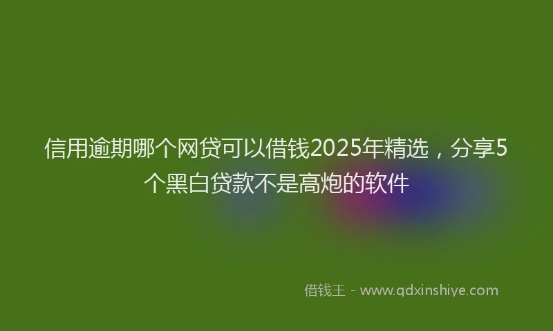 信用逾期哪个网贷可以借钱2025年精选，分享5个黑白贷款不是高炮的软件