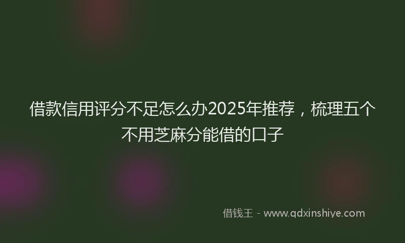 借款信用评分不足怎么办2025年推荐，梳理五个不用芝麻分能借的口子