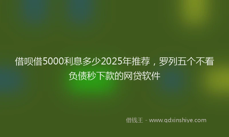 借呗借5000利息多少2025年推荐，罗列五个不看负债秒下款的网贷软件