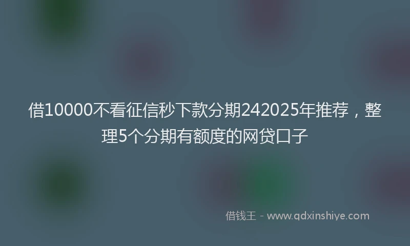 借10000不看征信秒下款分期242025年推荐，整理5个分期有额度的网贷口子