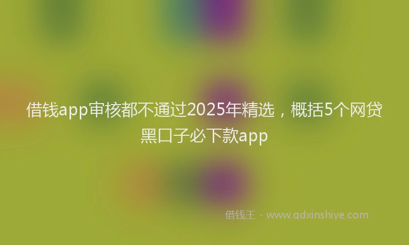 借钱app审核都不通过2025年精选，概括5个网贷黑口子必下款app