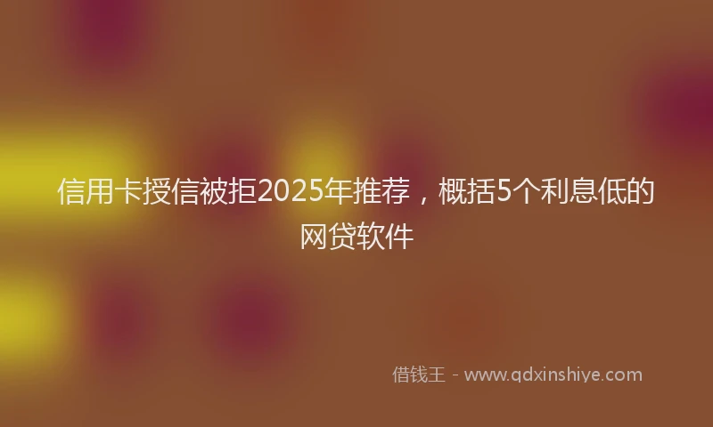 信用卡授信被拒2025年推荐，概括5个利息低的网贷软件