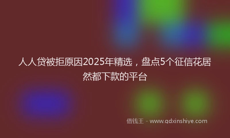 人人贷被拒原因2025年精选，盘点5个征信花居然都下款的平台
