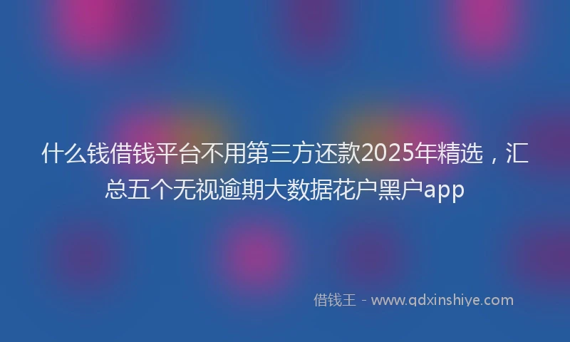 什么钱借钱平台不用第三方还款2025年精选，汇总五个无视逾期大数据花户黑户app