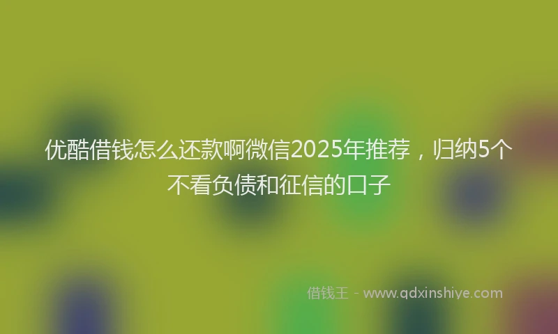 优酷借钱怎么还款啊微信2025年推荐，归纳5个不看负债和征信的口子