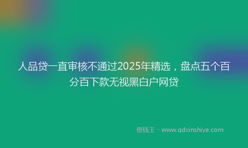 人品贷一直审核不通过2025年精选，盘点五个百分百下款无视黑白户网贷