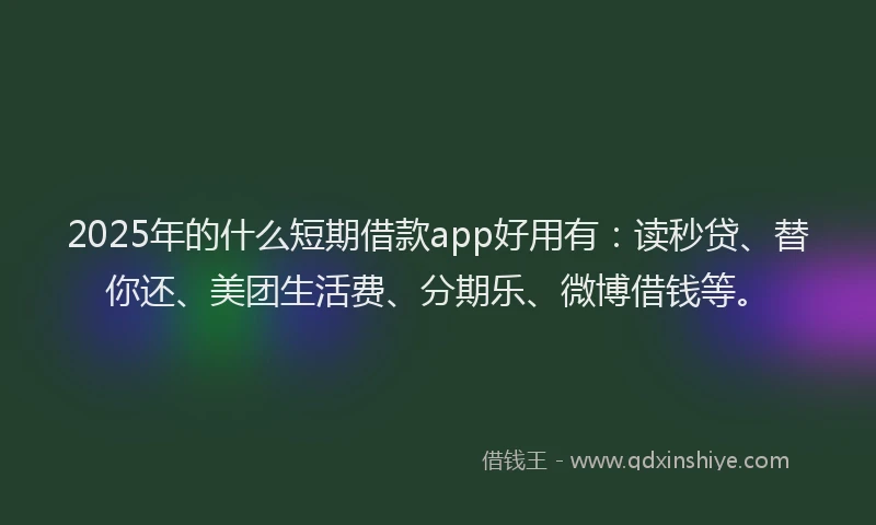 2025年的什么短期借款app好用有：读秒贷、替你还、美团生活费、分期乐、微博借钱等。