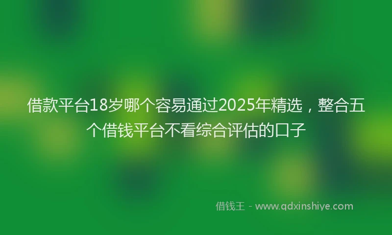 借款平台18岁哪个容易通过2025年精选，整合五个借钱平台不看综合评估的口子