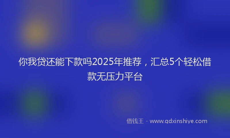 你我贷还能下款吗2025年推荐，汇总5个轻松借款无压力平台