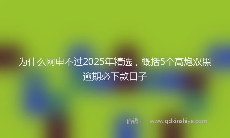 为什么网申不过2025年精选，概括5个高炮双黑逾期必下款口子
