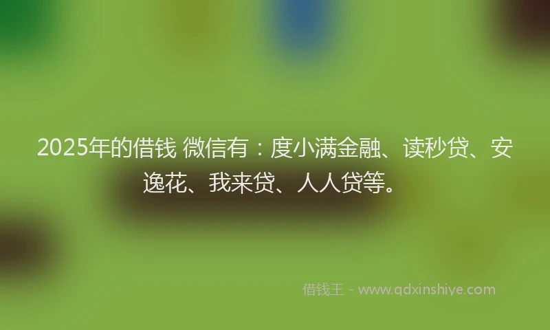 2025年的借钱 微信有：度小满金融、读秒贷、安逸花、我来贷、人人贷等。