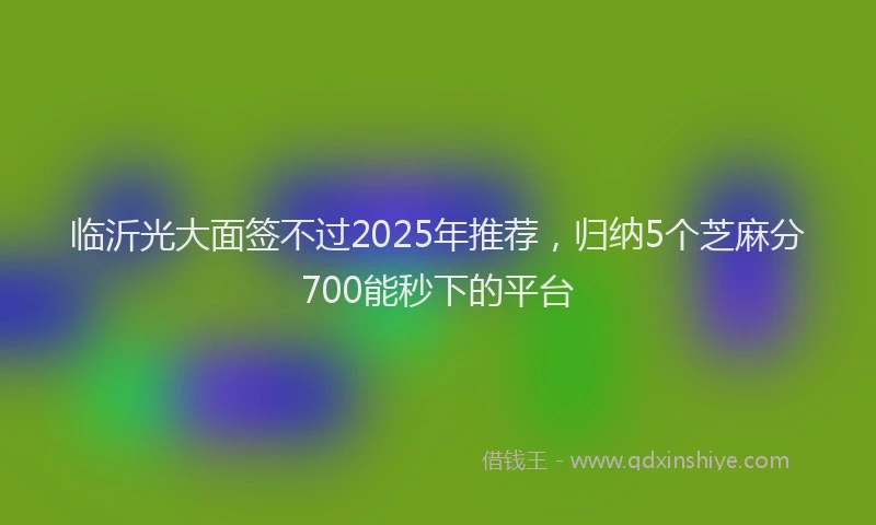 临沂光大面签不过2025年推荐，归纳5个芝麻分700能秒下的平台