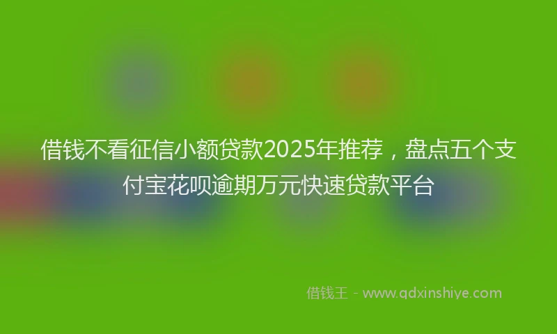 借钱不看征信小额贷款2025年推荐，盘点五个支付宝花呗逾期万元快速贷款平台