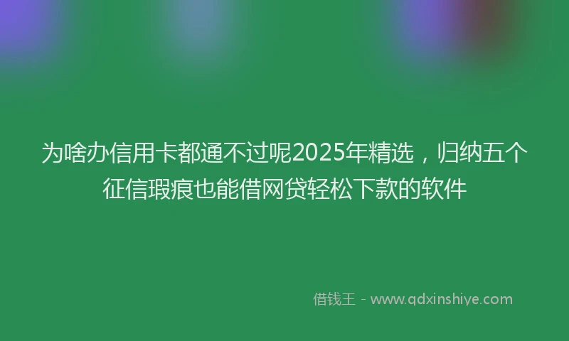为啥办信用卡都通不过呢2025年精选，归纳五个征信瑕疵也能借网贷轻松下款的软件