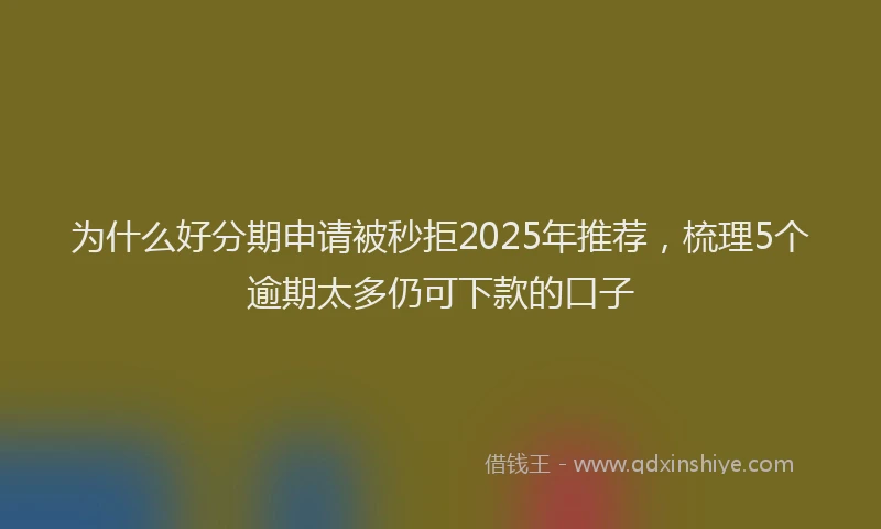 为什么好分期申请被秒拒2025年推荐，梳理5个逾期太多仍可下款的口子