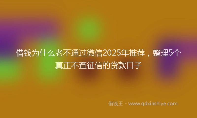 借钱为什么老不通过微信2025年推荐，整理5个真正不查征信的贷款口子