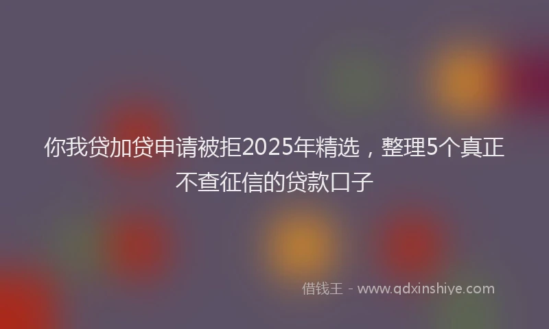 你我贷加贷申请被拒2025年精选，整理5个真正不查征信的贷款口子