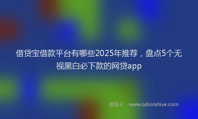 借贷宝借款平台有哪些2025年推荐，盘点5个无视黑白必下款的网贷app