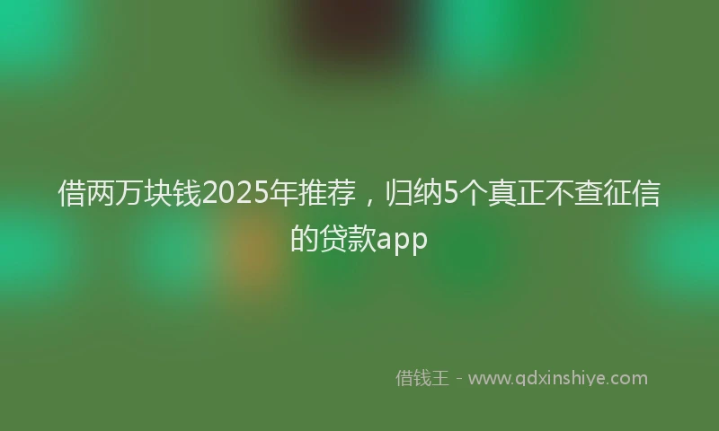 借两万块钱2025年推荐，归纳5个真正不查征信的贷款app