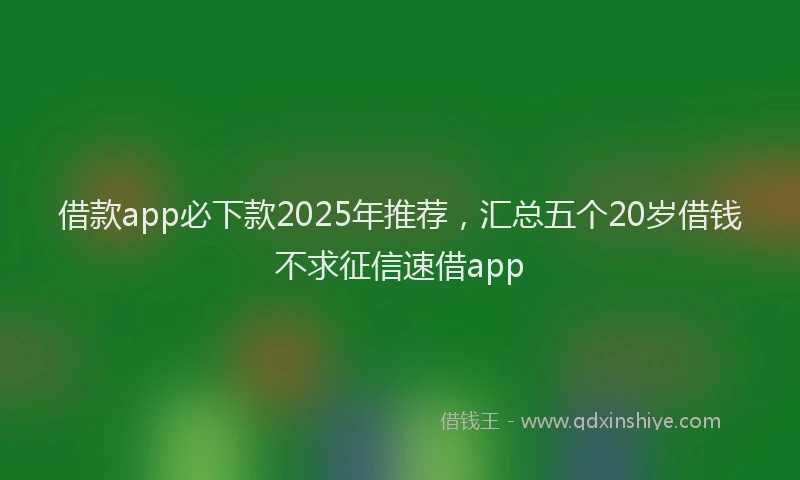 借款app必下款2025年推荐，汇总五个20岁借钱不求征信速借app