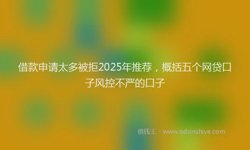 借款申请太多被拒2025年推荐，概括五个网贷口子风控不严的口子