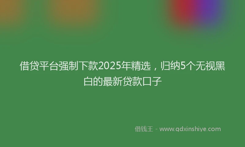 借贷平台强制下款2025年精选，归纳5个无视黑白的最新贷款口子