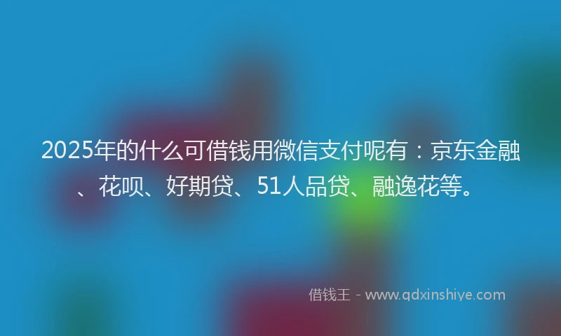 2025年的什么可借钱用微信支付呢有：京东金融、花呗、好期贷、51人品贷、融逸花等。