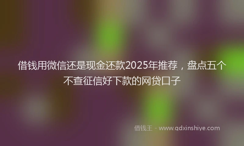 借钱用微信还是现金还款2025年推荐，盘点五个不查征信好下款的网贷口子