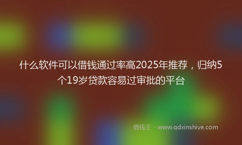 什么软件可以借钱通过率高2025年推荐，归纳5个19岁贷款容易过审批的平台