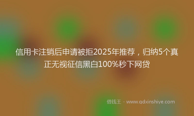 信用卡注销后申请被拒2025年推荐，归纳5个真正无视征信黑白100%秒下网贷