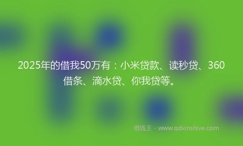 2025年的借我50万有：小米贷款、读秒贷、360借条、滴水贷、你我贷等。