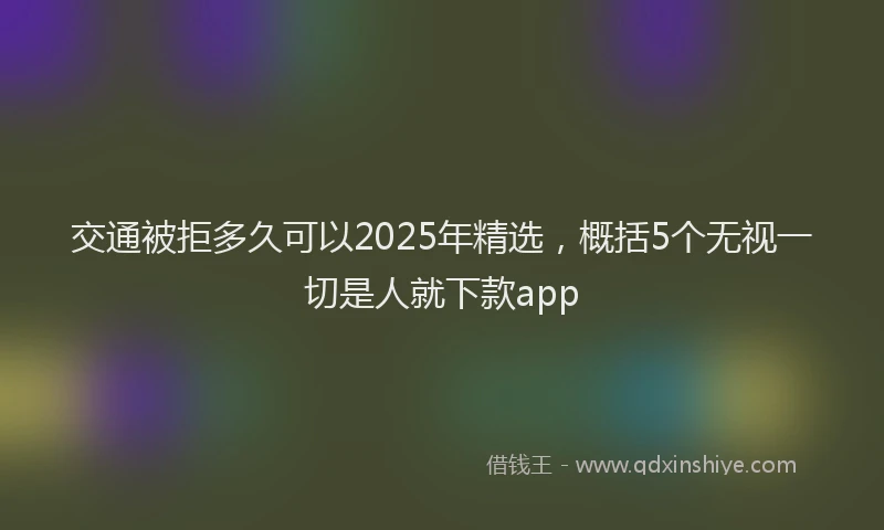 交通被拒多久可以2025年精选，概括5个无视一切是人就下款app