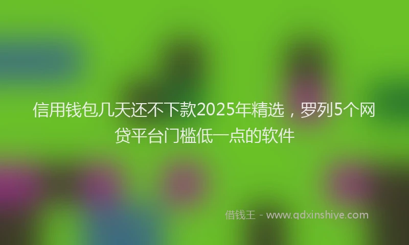 信用钱包几天还不下款2025年精选，罗列5个网贷平台门槛低一点的软件