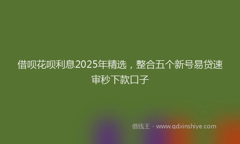 借呗花呗利息2025年精选，整合五个新号易贷速审秒下款口子