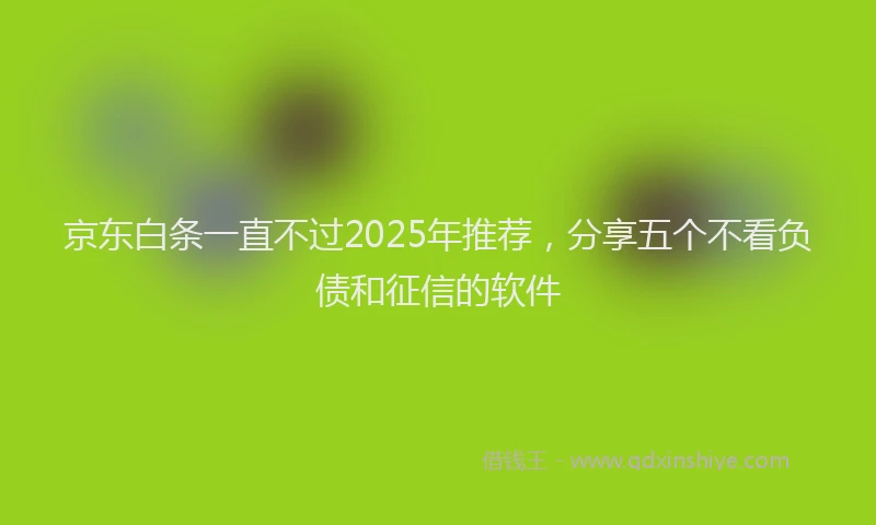京东白条一直不过2025年推荐，分享五个不看负债和征信的软件