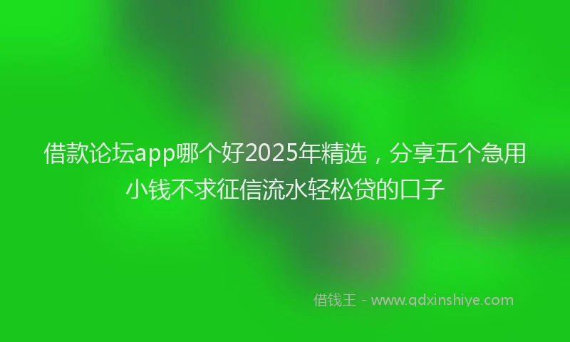 借款论坛app哪个好2025年精选，分享五个急用小钱不求征信流水轻松贷的口子