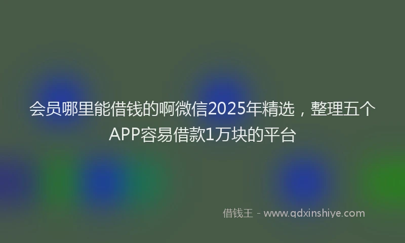 会员哪里能借钱的啊微信2025年精选，整理五个APP容易借款1万块的平台
