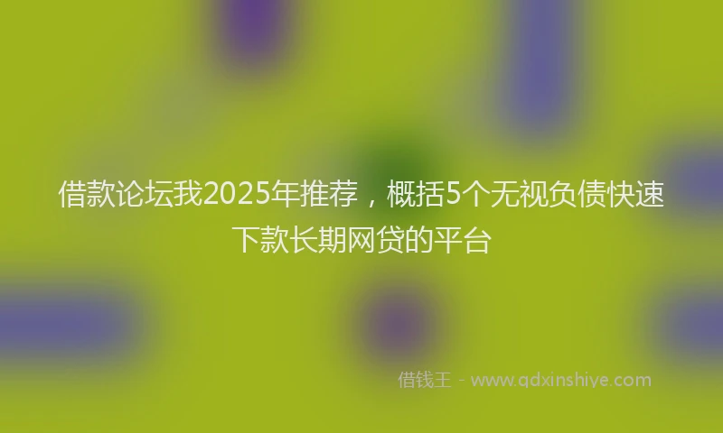 借款论坛我2025年推荐，概括5个无视负债快速下款长期网贷的平台