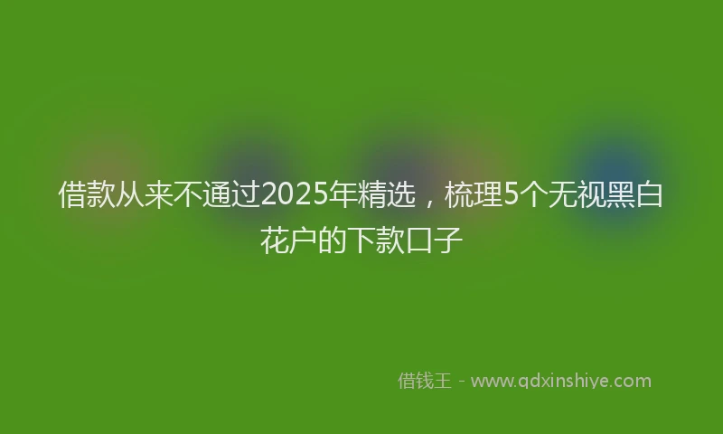 借款从来不通过2025年精选，梳理5个无视黑白花户的下款口子