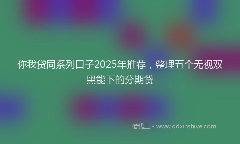 你我贷同系列口子2025年推荐，整理五个无视双黑能下的分期贷