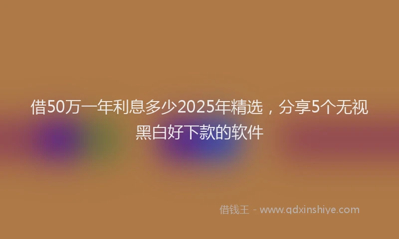 借50万一年利息多少2025年精选，分享5个无视黑白好下款的软件
