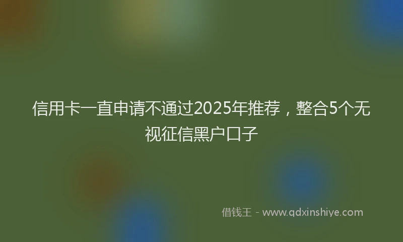 信用卡一直申请不通过2025年推荐，整合5个无视征信黑户口子