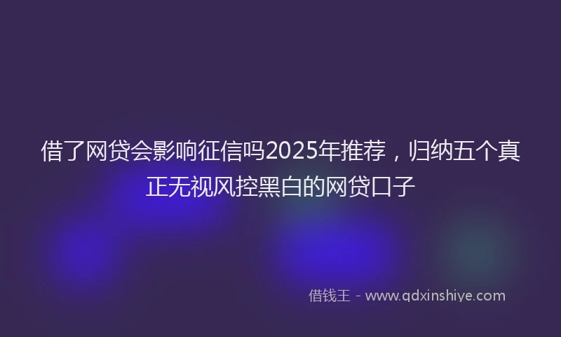 借了网贷会影响征信吗2025年推荐，归纳五个真正无视风控黑白的网贷口子